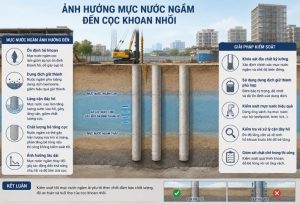 Ảnh hưởng của mực nước ngầm đến quá trình thi công cọc khoan nhồi