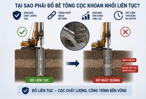 Đổ bê tông cọc khoan nhồi liên tục