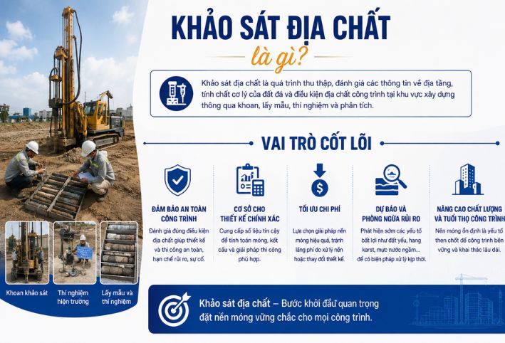 Khảo sát địa chất là gì và vai trò cốt lõi trong xây dựng