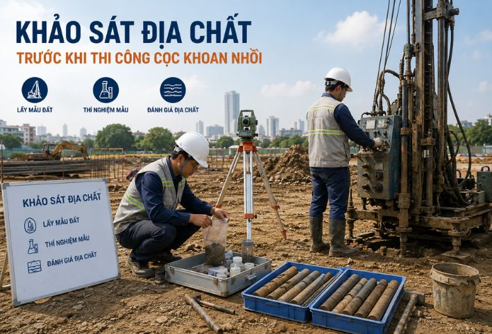 Khảo sát địa chất trước khi thi công cọc khoan nhồi