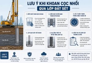 Lưu ý quan trọng khi thi công khoan cọc nhồi qua lớp đất sét