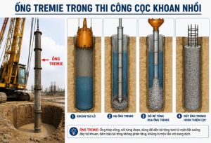 Ống tremie trong thi công cọc khoan nhồi và quy trình đổ bê tông