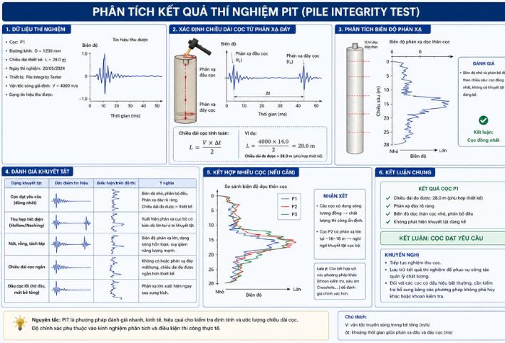 Phân tích kết quả thí nghiệm PIT cọc khoan nhồi
