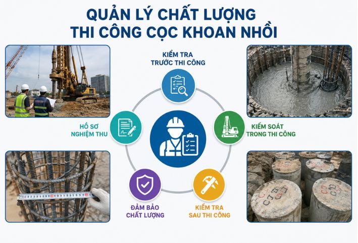Quy trình quản lý chất lượng thi công cọc khoan nhồi toàn diện