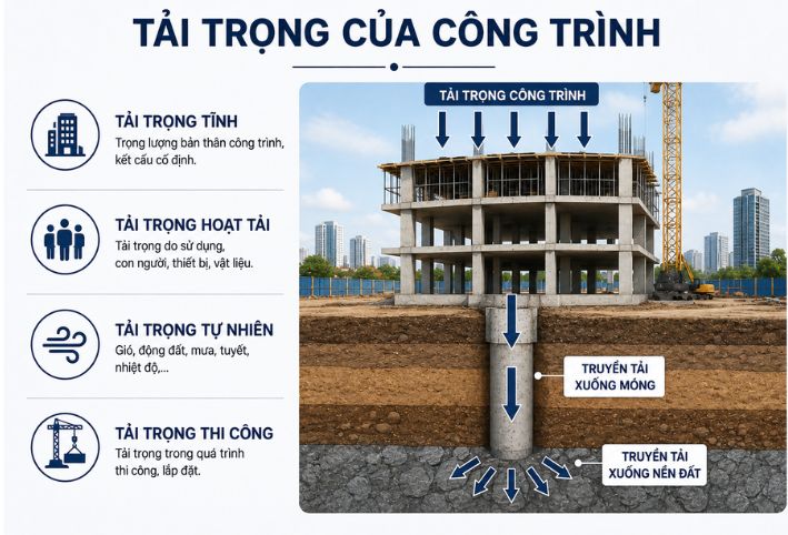 Tải trọng của công trình ảnh hưởng thế nào đến chiều sâu cọc khoan nhồi?